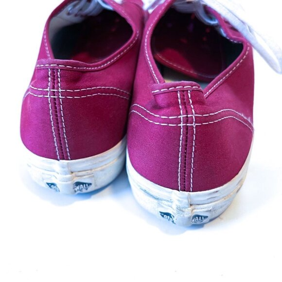 Authentic Vans Burgundy & White Lace-Up Shoes Men's 8.5 Women's 10 - Picture 7 of 12